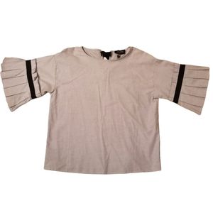 Chepe Italy Top Size M Pleated Sleeves Gray